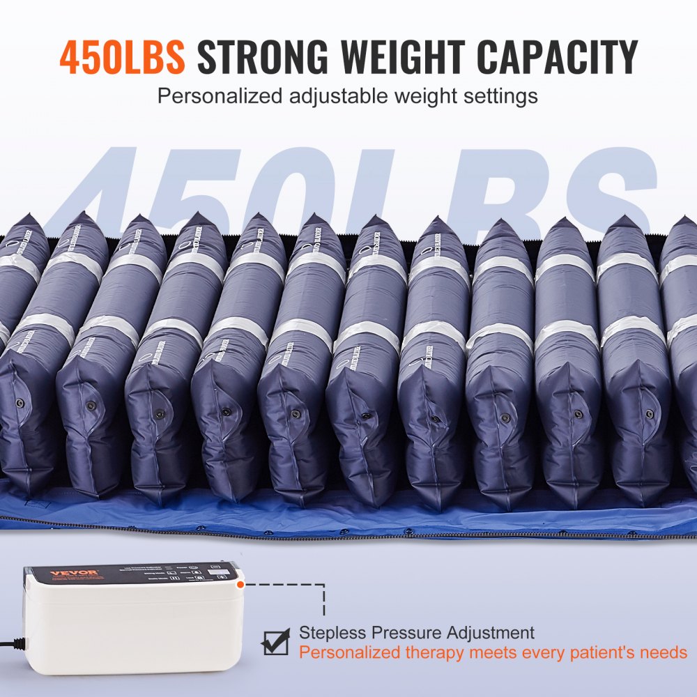 AMITOOLS Alternating Air Pressure Mattress, Dual-Layer Alternating Pressure Pad for Hospital Beds, 450LBS Loading Air Mattress for Bed Sores with Electric Quiet Pump, A, B-C Pressure Modes