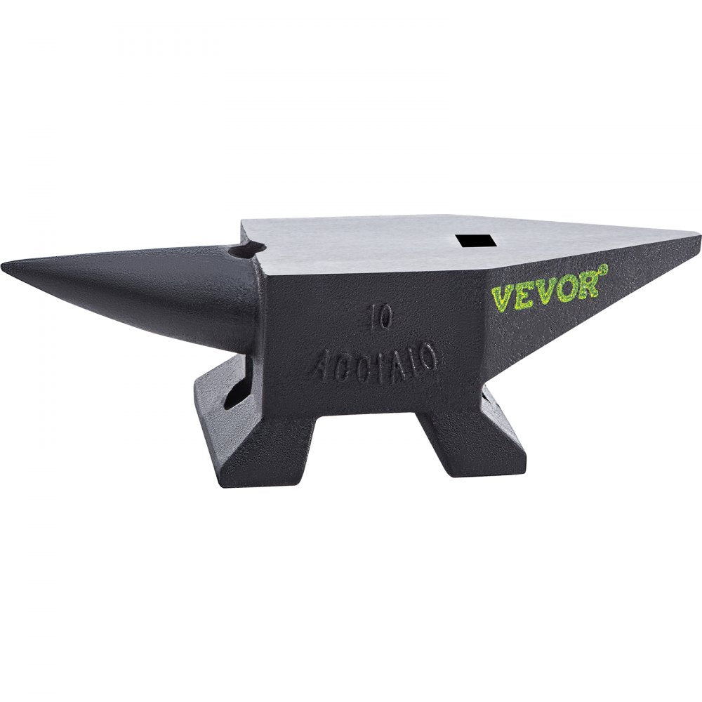 AMITOOLS Cast Steel Anvil, 22 Lbs(10kg) Single Horn Anvil with Large Countertop and Stable Base, High Hardness Rugged Round Horn Anvil Blacksmith, for Bending, Shaping