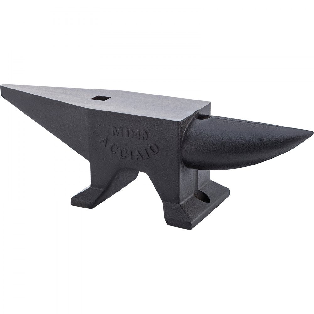 AMITOOLS Cast Iron Anvil, 88 Lbs(40kg) Single Horn Anvil with Large Countertop and Stable Base, High Hardness Rugged Round Horn Anvil Blacksmith, for Bending, Shaping