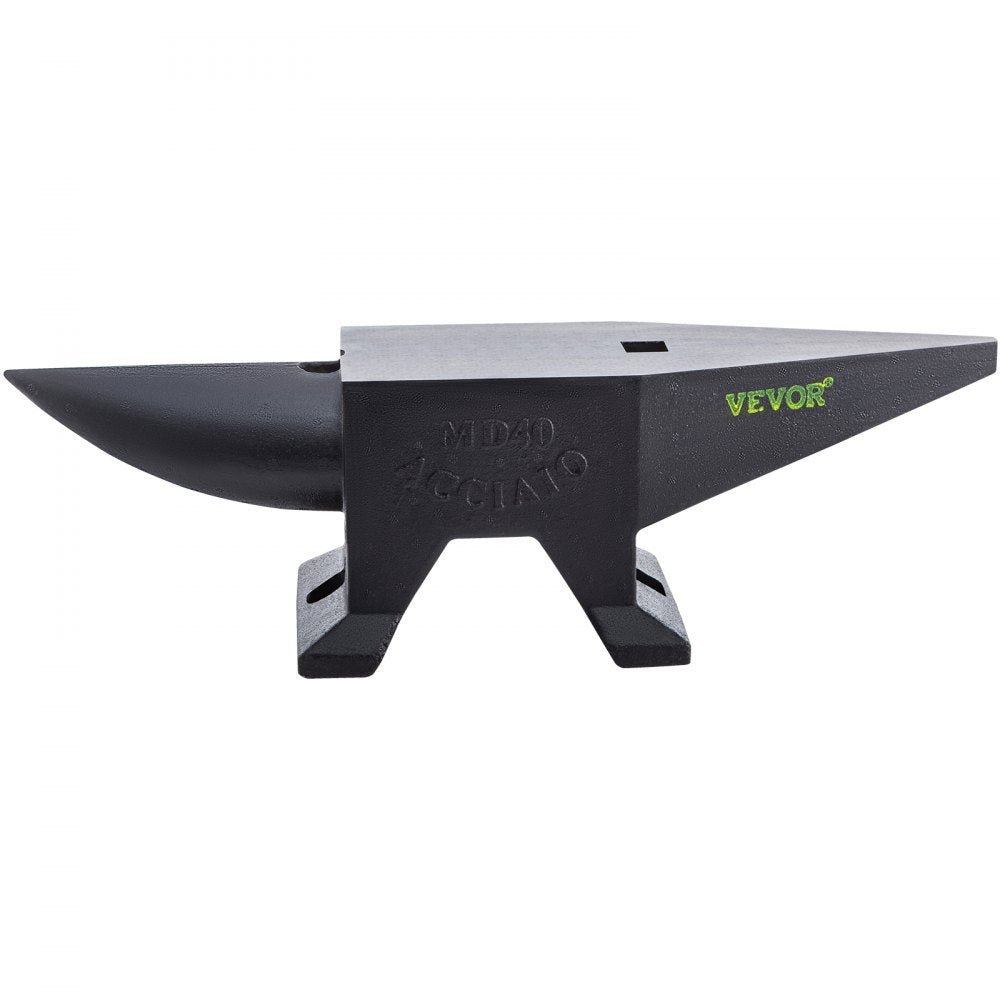 AMITOOLS Cast Iron Anvil, 88 Lbs(40kg) Single Horn Anvil with Large Countertop and Stable Base, High Hardness Rugged Round Horn Anvil Blacksmith, for Bending, Shaping