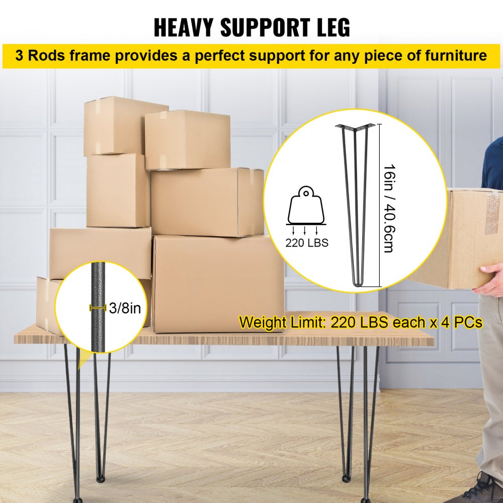 AMITOOLS Hairpin Table Legs 16