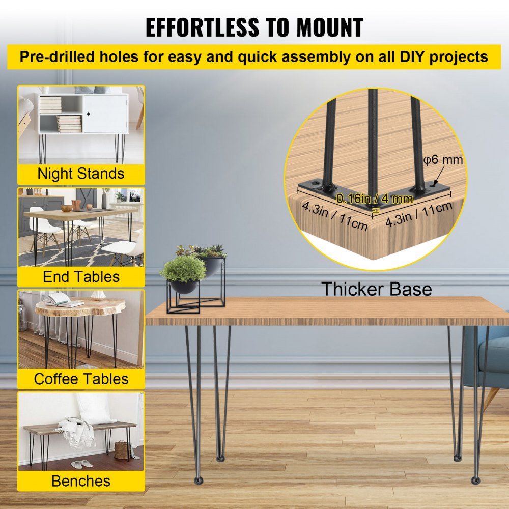 AMITOOLS Hairpin Table Legs 16