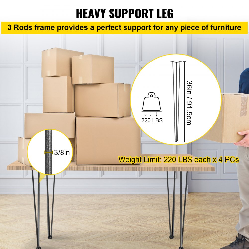 AMITOOLS Hairpin Table Legs 36