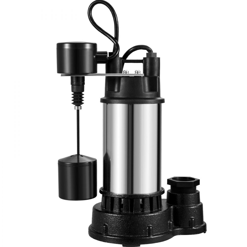 AMITOOLS 1.5 HP Submersible Cast Iron and Steel Sump Pump, 6000 GPH Submersible Water Pump with Integrated Vertical Float Switch, for Basement Water Basin and Flooding Area