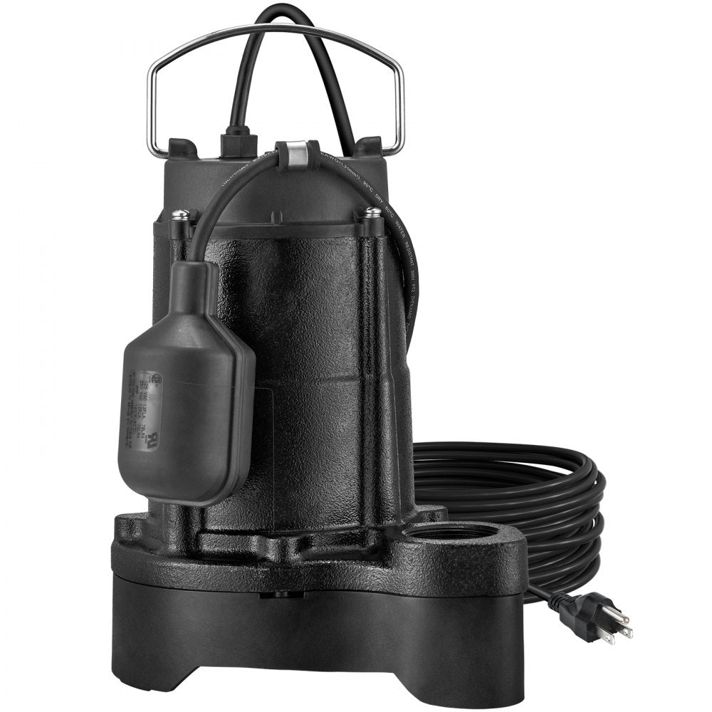 AMITOOLS Sump Pump, 1/2 HP 3960 GPH, Submersible Cast Iron Water Pump, 1-1/2