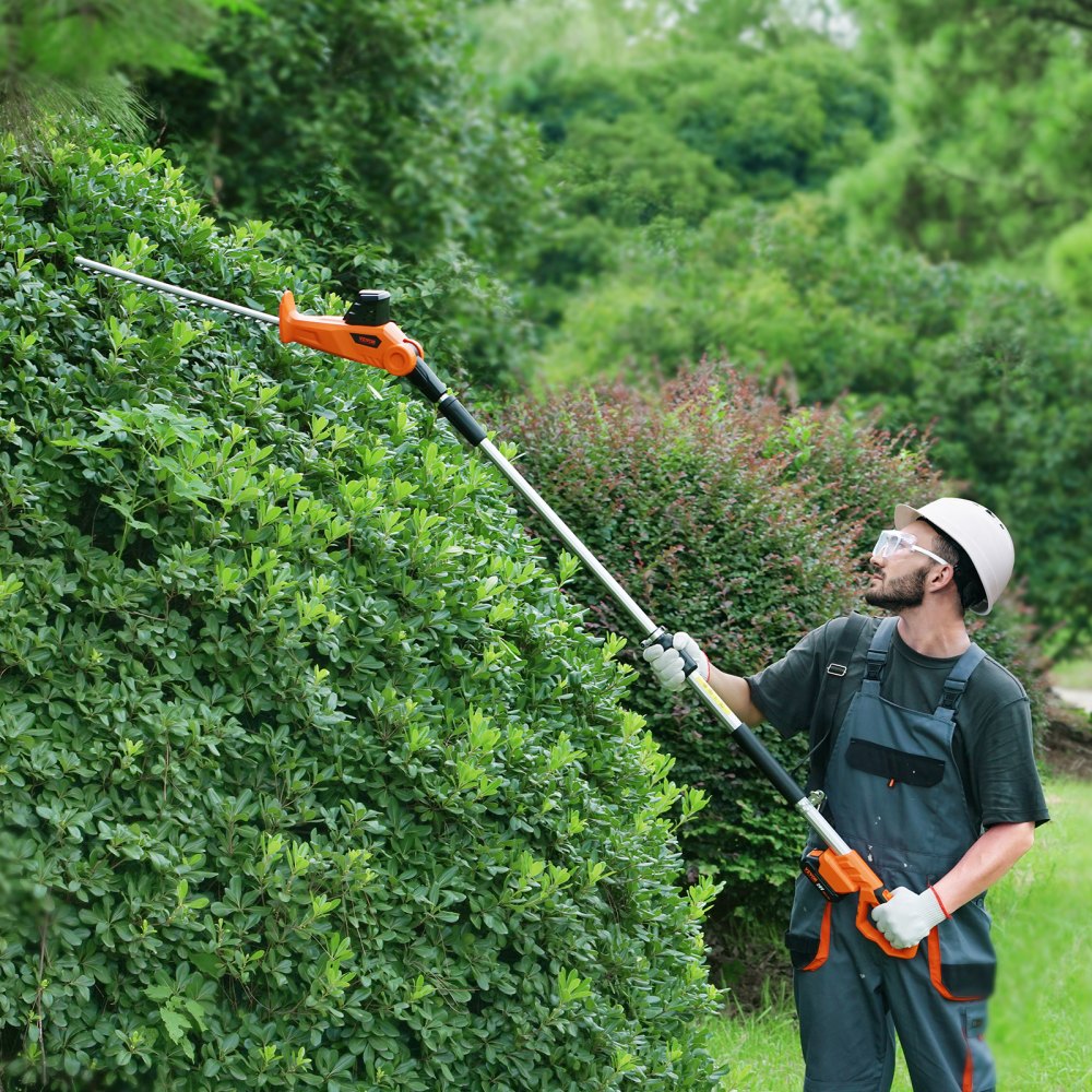 AMITOOLS 20V Cordless Hedge Trimmer, 18 inch Double-edged Steel Blade, Pole Hedge Trimmer Kit 20V Battery, Fast Charger Included, 74