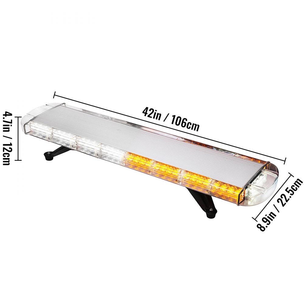 AMITOOLS80W Strobe Light Bar Amber White Emergency Beacon Warn Tow Truck Response