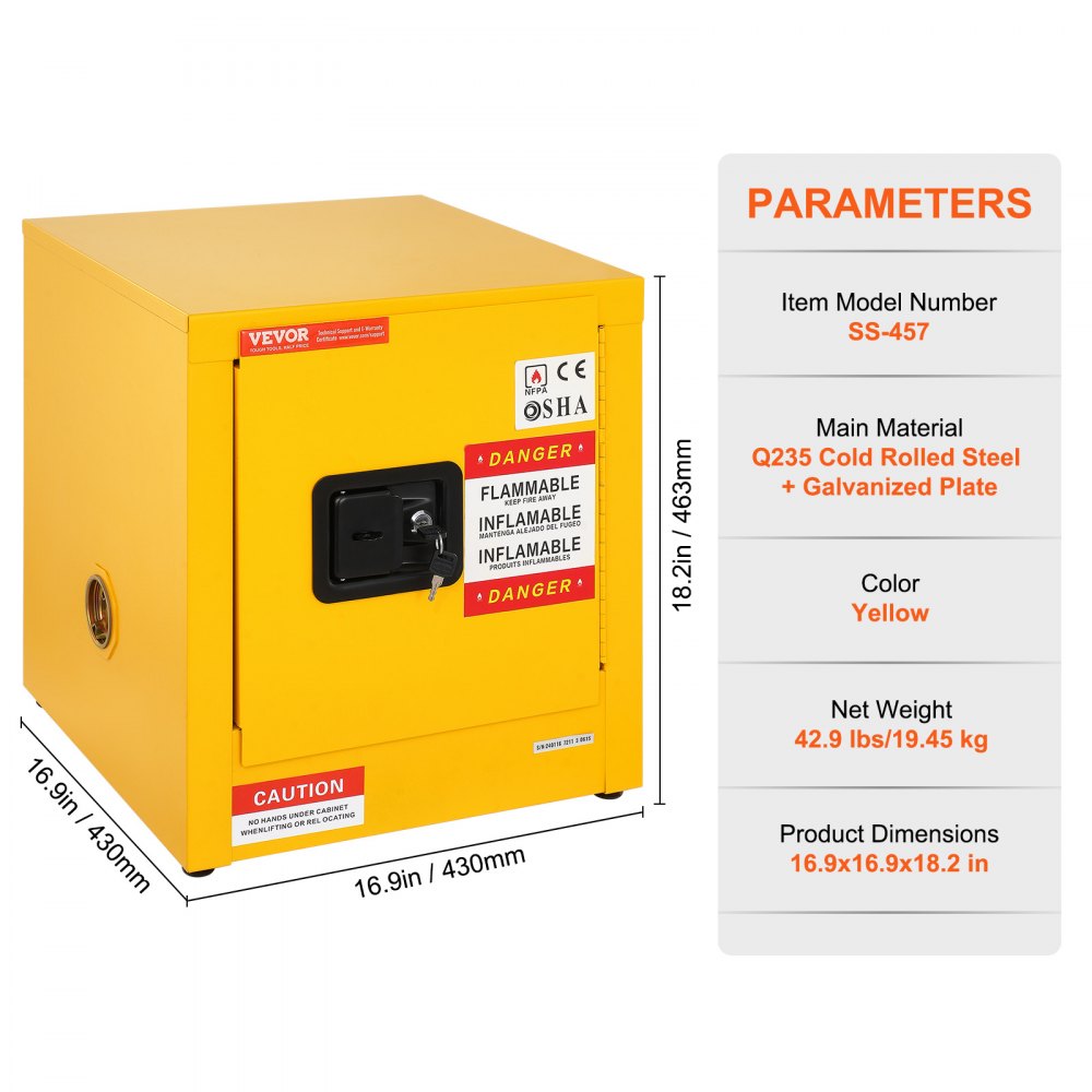 AMITOOLS Flammable Cabinet 16.9