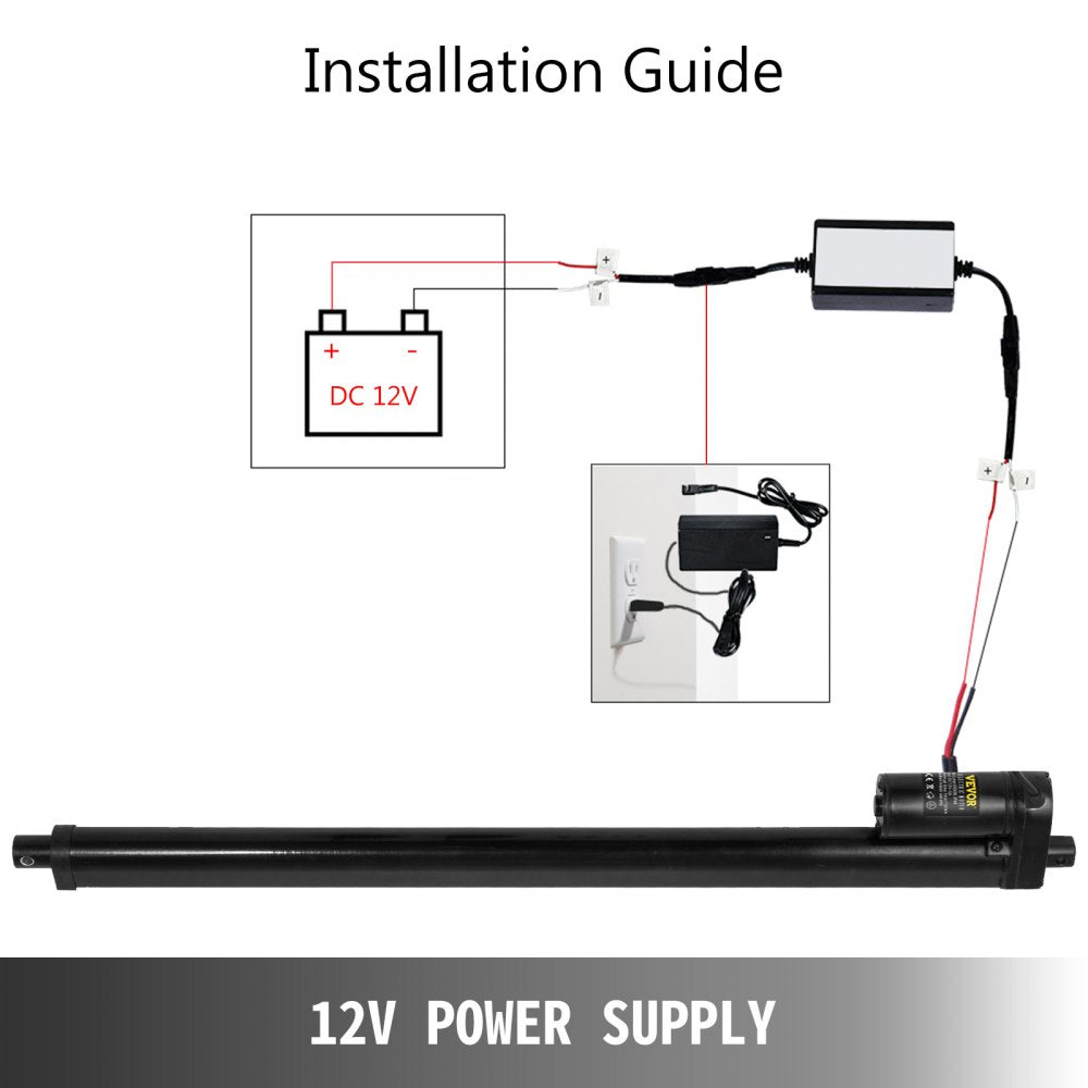 AMITOOLS Electric Actuator 20 Inches Electric Cylinder 12V Actuator Electric Actuators 900N Heavy Duty Actuators with Mounting Bracket for Recliner TV Table Lift Massage Bed Electric Sofa