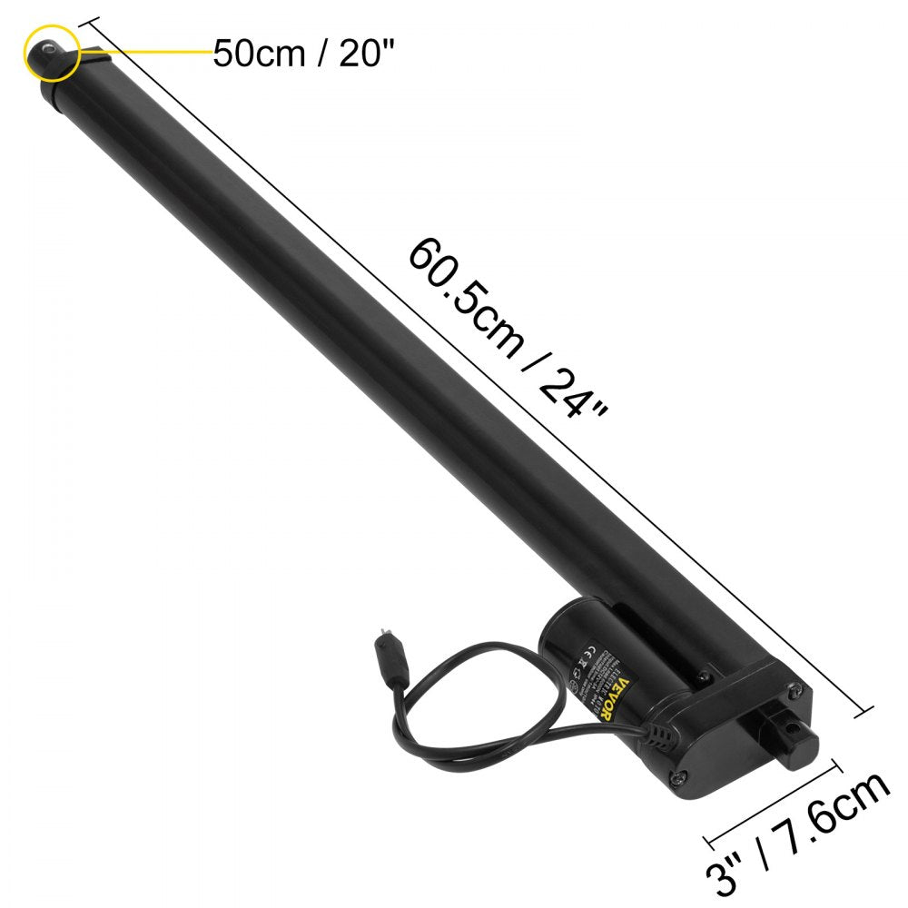 AMITOOLS Electric Actuator 20 Inches Electric Cylinder 12V Actuator Electric Actuators 900N Heavy Duty Actuators with Mounting Bracket for Recliner TV Table Lift Massage Bed Electric Sofa