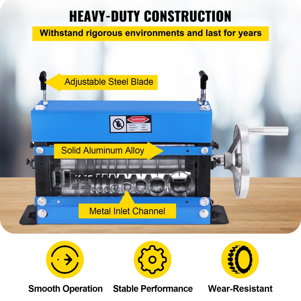 AMITOOLS Wire Stripping Machine DA 0.06 inch -1.5 inch,Manual Wire Stripping Machine 11 Channels 10 Cutting Blades,Wire Stripper Machine Manual Hand Cranked,for Stripping Scrap Copper Wire