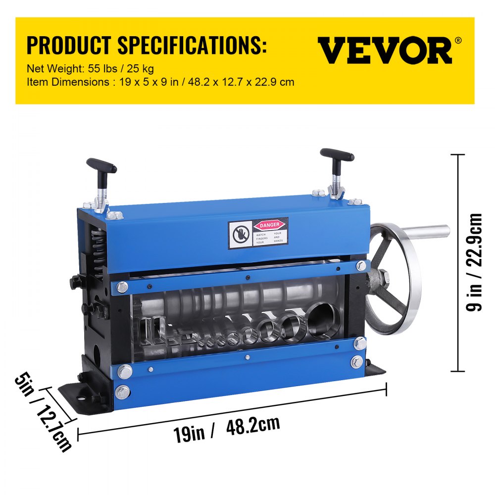 AMITOOLS Wire Stripping Machine DA 0.06 inch -1.5 inch,Manual Wire Stripping Machine 11 Channels 10 Cutting Blades,Wire Stripper Machine Manual Hand Cranked,for Stripping Scrap Copper Wire