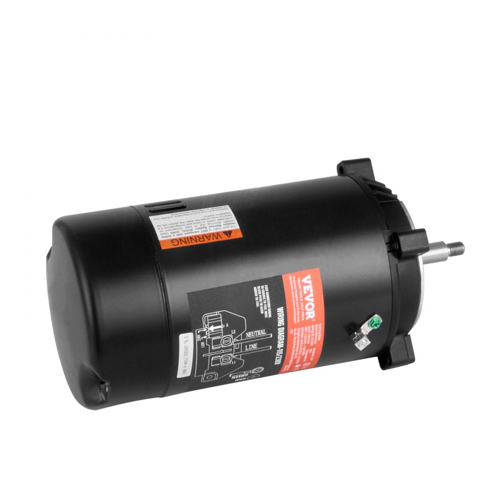 AMITOOLS 0.75 HP Pool Pump Motor, 56J Frame, 115V(8 Amps)/230V(4 Amps) 3450 RPM, 60Hz, 1.5 Service Factor, 80μF/250V Capacitor, CCW Rotation Round Flange Replacement Motor