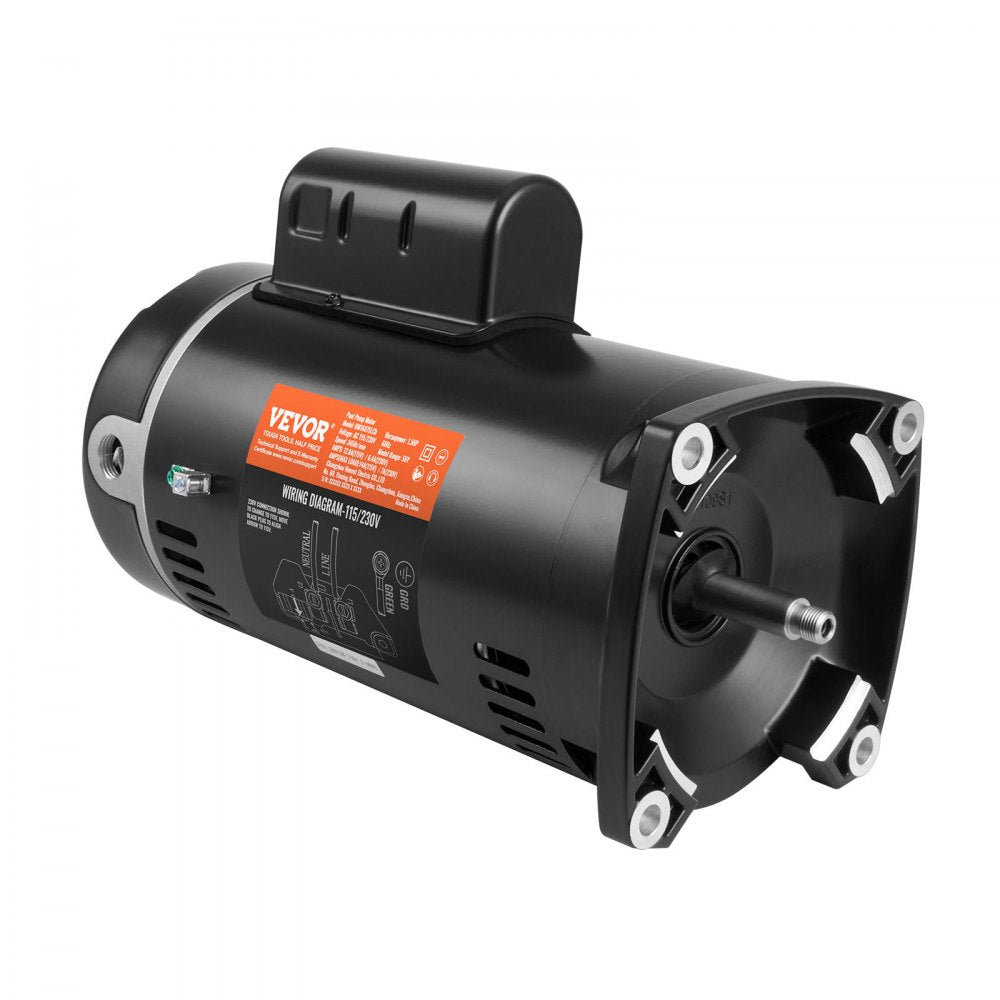 AMITOOLS 1.5HP Pool Pump Motor 115/230V 12.8/6.4A 56Y 3450RPM 90μF/250V Capacitor