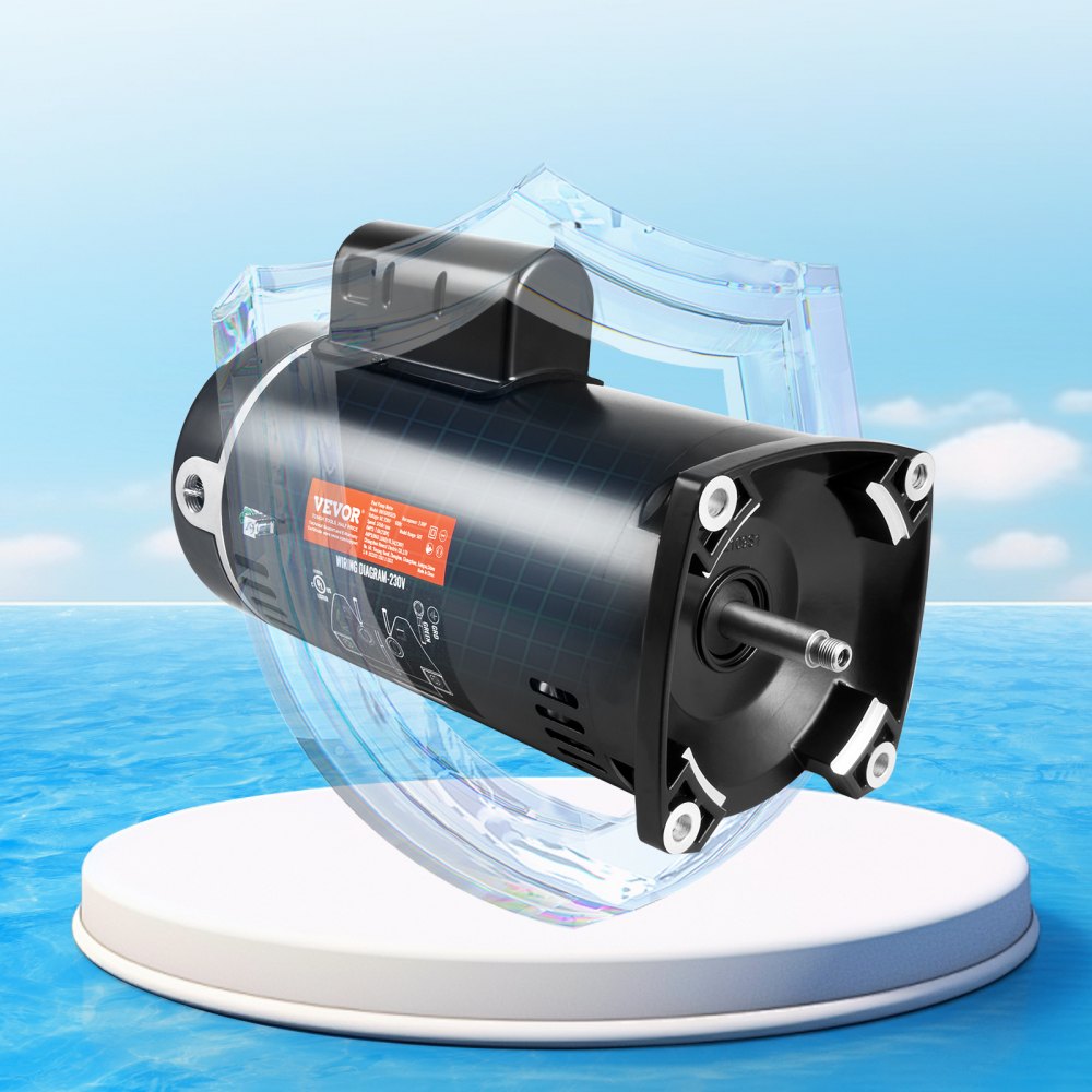 AMITOOLS 2 HP Pool Pump Motor, 56Y Frame, 230V (7.8 Amps) 3450 RPM, 60Hz, 1.3 Service Factor, 50μF/250V Capacitor, CCW Rotation Square Flange Replacement Motor