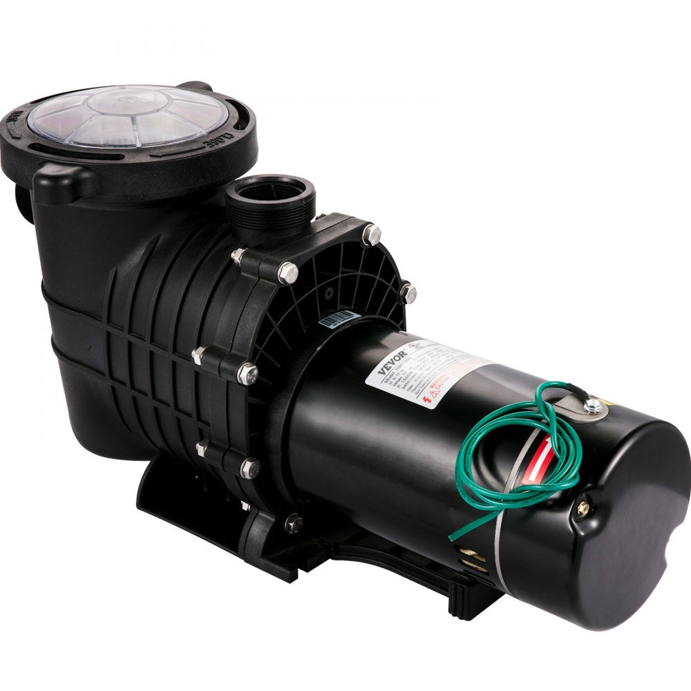 AMITOOLSSwimming Pool Pump 1HP, Dual Voltage 110V 220V, 5544GPH, Powerful Pump for Above Ground Pool Water Circulation, with Strainer Basket, 2pcs 1-1/2'' NPT Connectors Tested to UL Standards