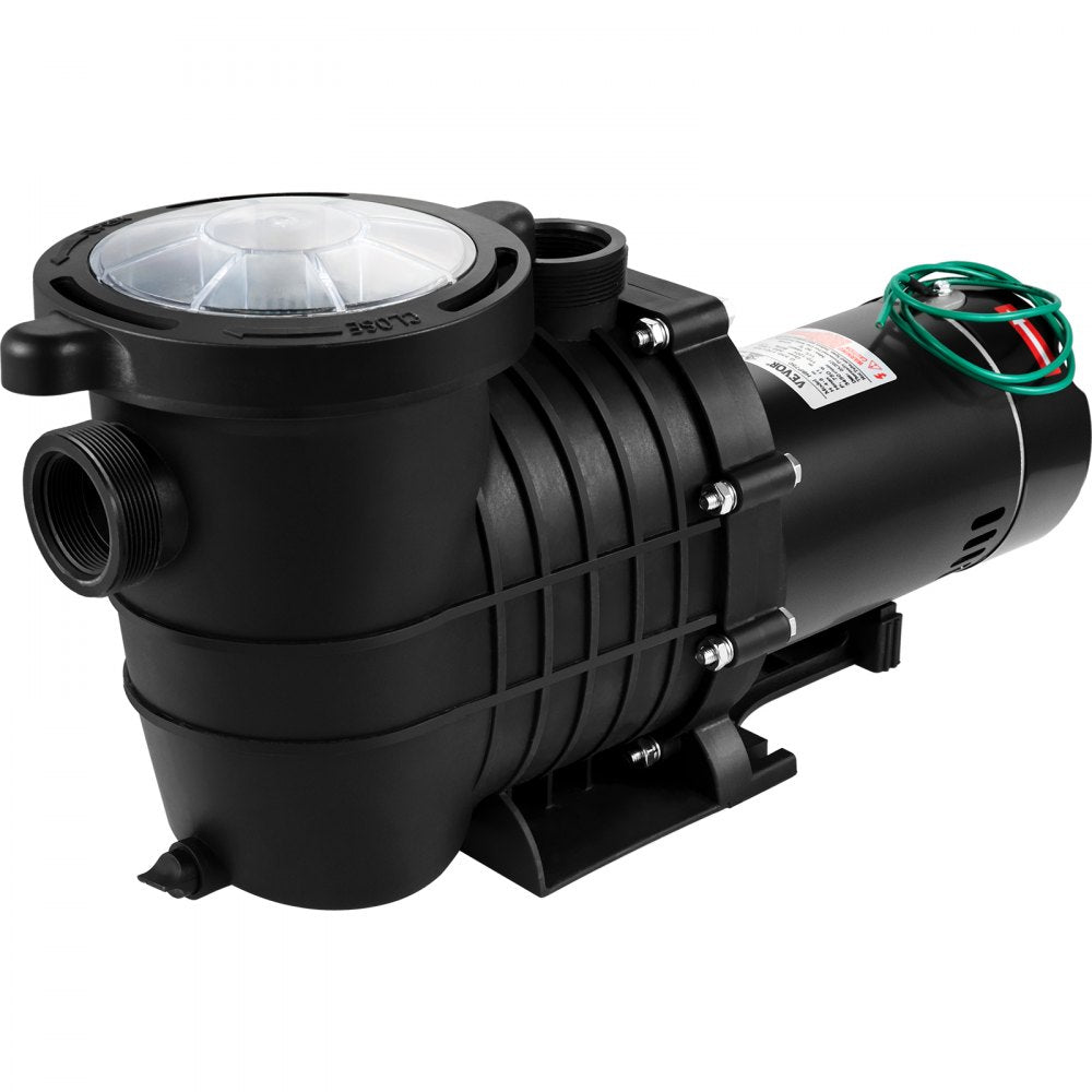 AMITOOLSSwimming Pool Pump 1HP, Dual Voltage 110V 220V, 5544GPH, Powerful Pump for Above Ground Pool Water Circulation, with Strainer Basket, 2pcs 1-1/2'' NPT Connectors Tested to UL Standards