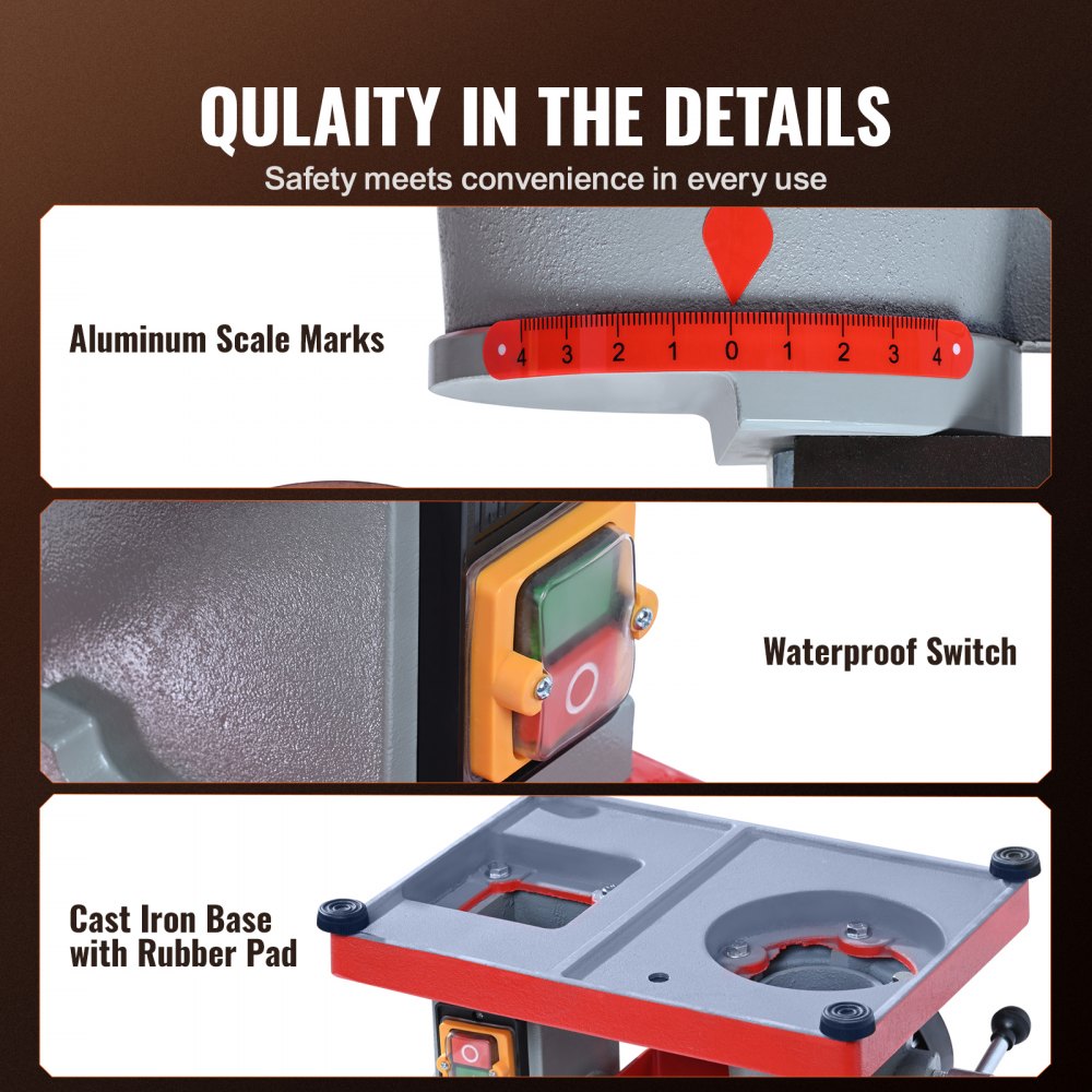 AMITOOLS Circular Saw Blade Sharpener, 370W 3600RPM Rotary Angle Mill Grinder, Saw Blade Grinding Sharpening Machine with 6 Saw Centerings, 5-inch Grinding Wheel for Carbide Tipped Saw Blades