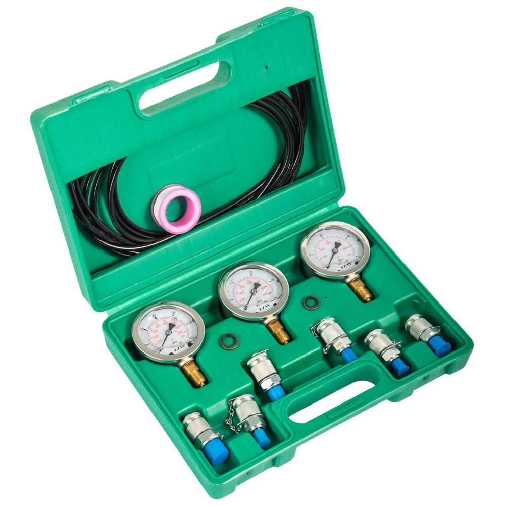 AMITOOLS Hydraulic Pressure Test Kit 25/40/60Mpa 8700PSI Hydraulic Pressure Tester Test Kit for Excavator Machinery