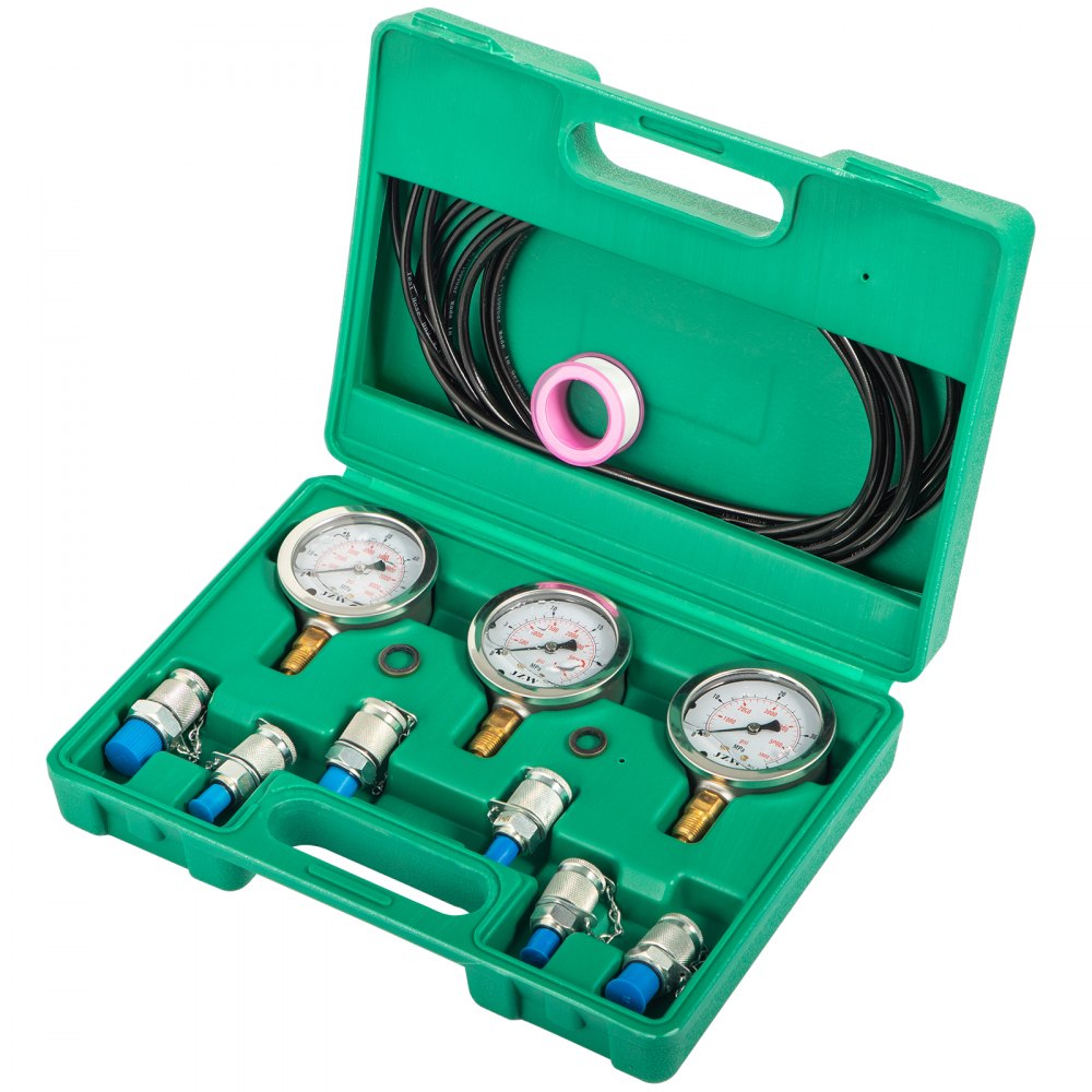 AMITOOLS Hydraulic Pressure Test Kit 25/40/60Mpa 8700PSI Hydraulic Pressure Tester Test Kit for Excavator Machinery