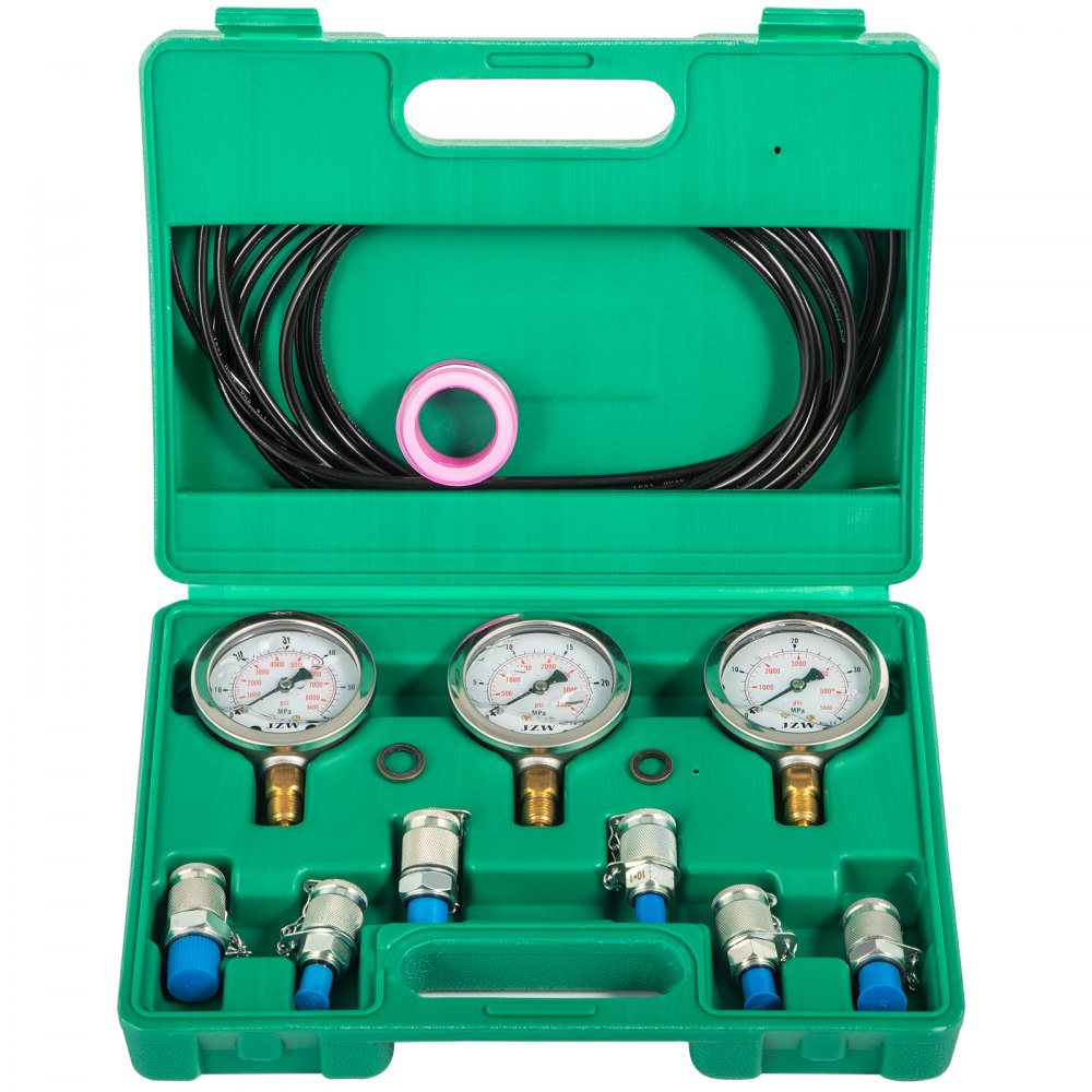 AMITOOLS Hydraulic Pressure Test Kit 25/40/60Mpa 8700PSI Hydraulic Pressure Tester Test Kit for Excavator Machinery