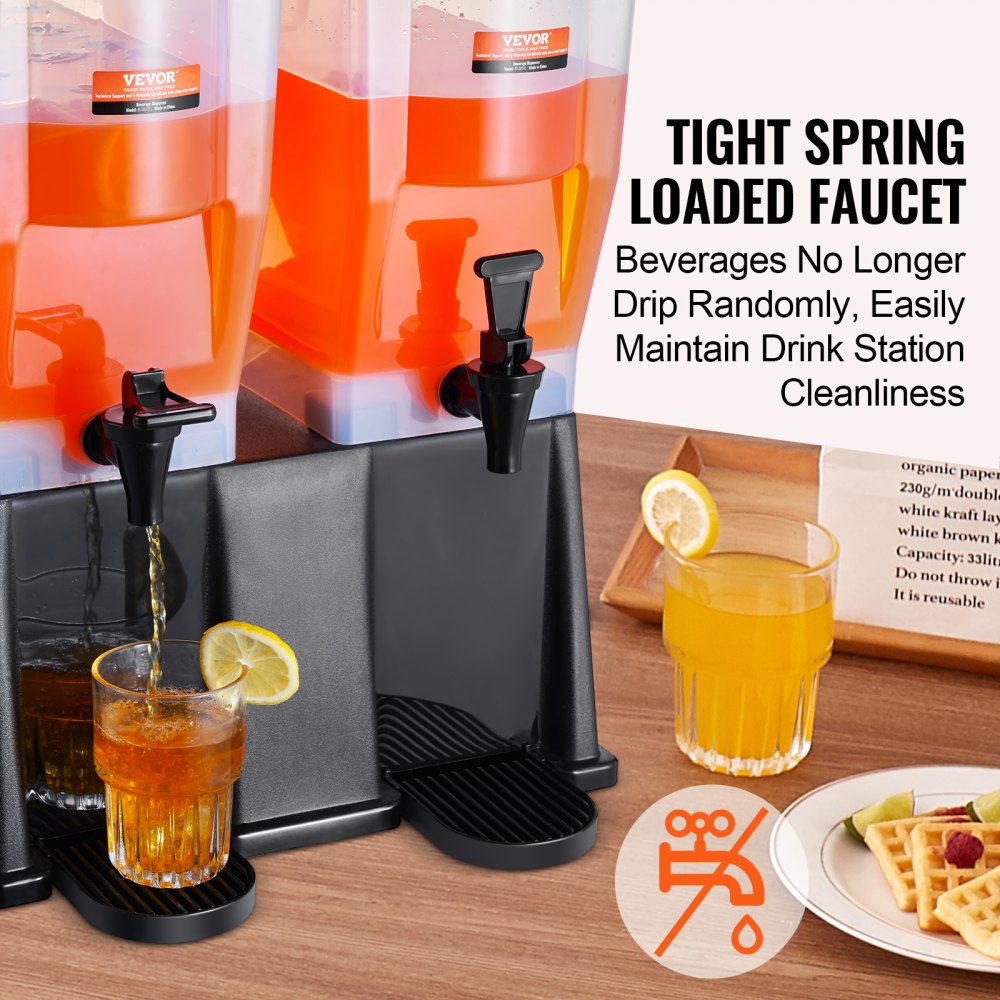 AMITOOLS Beverage Dispenser, 3 Gallon x 2 Drink Dispensers for Parties, Plastic Juice Dispenser with Stand Spigot Lid, Iced Tea Lemonade Juice Water Dispenser, for Restaurants, Hotels, Parties