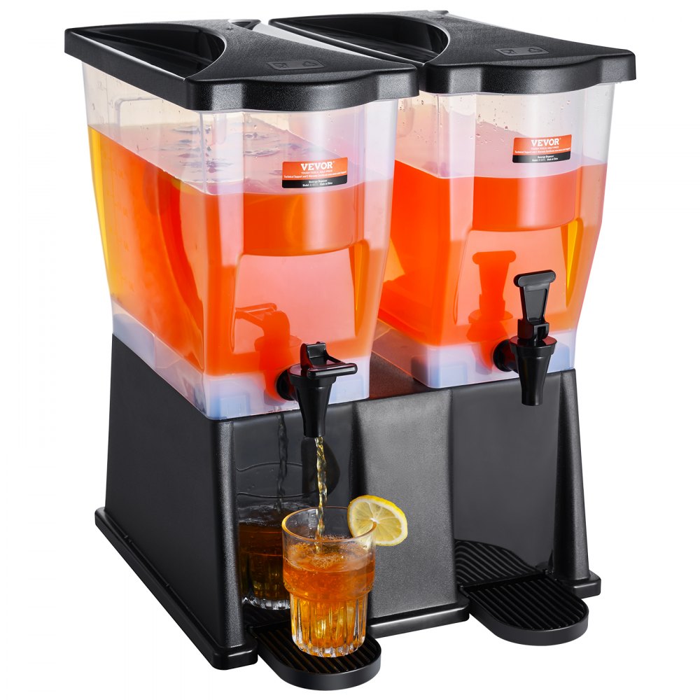 AMITOOLS Beverage Dispenser, 3 Gallon x 2 Drink Dispensers for Parties, Plastic Juice Dispenser with Stand Spigot Lid, Iced Tea Lemonade Juice Water Dispenser, for Restaurants, Hotels, Parties