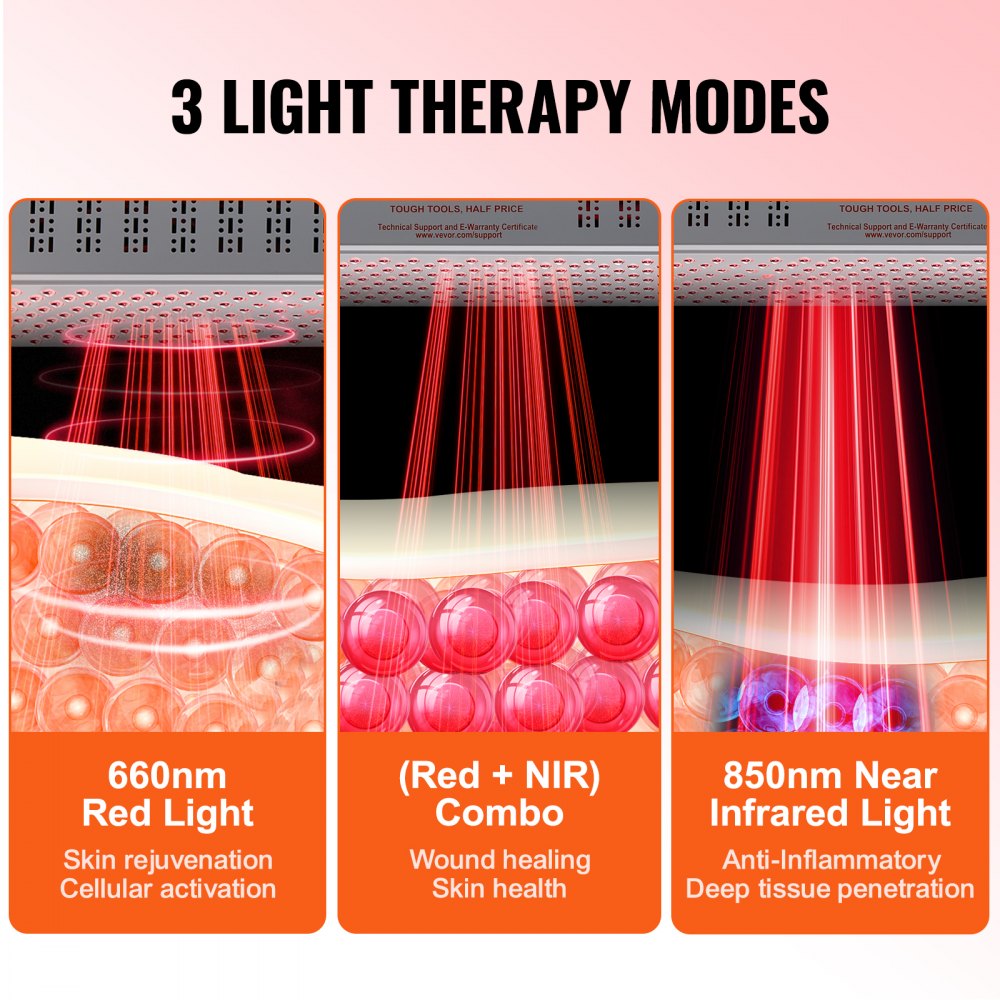 AMITOOLS Red Light Therapy for Body Face, 60 Dual-Chip LEDs, Red 660nm & Near Infrared 850nm Combo, High Power Red Light Therapy Panel for Recovery, Pain Relief, Wound Healing, Skin Health, 80W