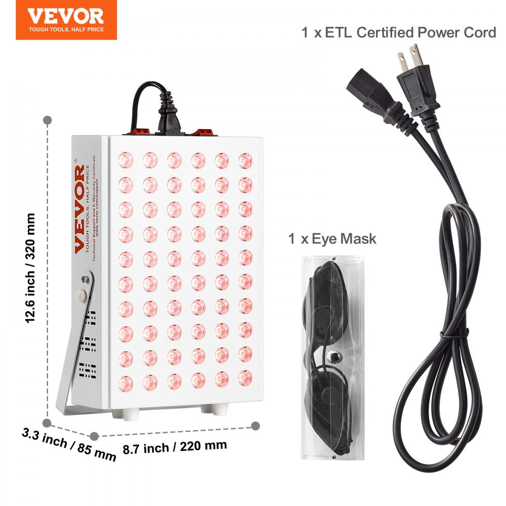 AMITOOLS Red Light Therapy for Body Face, 60 Dual-Chip LEDs, Red 660nm & Near Infrared 850nm Combo, High Power Red Light Therapy Panel for Recovery, Pain Relief, Wound Healing, Skin Health, 80W