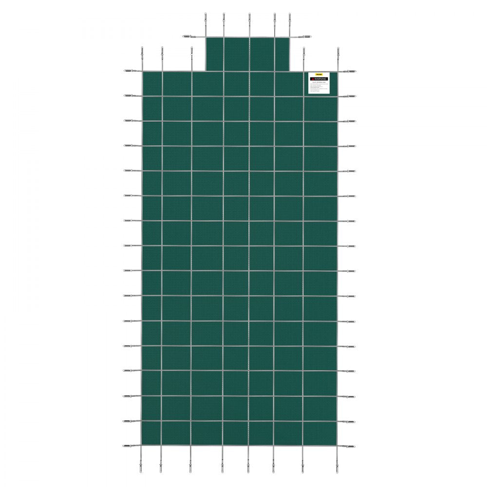 AMITOOLS Pool Safety Cover Fits 20x40ft Rectangle Inground Safety Pool Cover Green Mesh with 4x8ft Center End Steps Solid Pool Safety Cover for Swimming Pool Winter Safety Cover