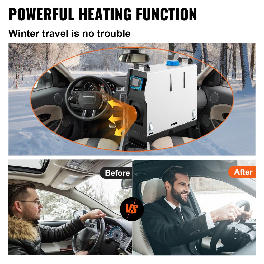 AMITOOLS Diesel Air Heater All In one, One Air Outlet, 8KW Diesel Heater 12V, Fast Heating, Diesel Parking Heater with Red LCD Switch, Remote Control For Car, RV Truck, Boat, Campervans and Caravans