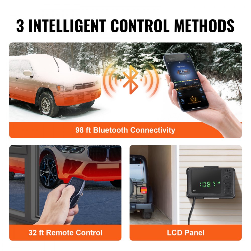 AMITOOLS Bluetooth App Control Diesel Air Heater, 12V 5KW Diesel Heater with Automatic Altitude Adjustment, Remote Control and LCD, Diesel Parking Heater for RV Trailer Camper Van Boat And Indoors