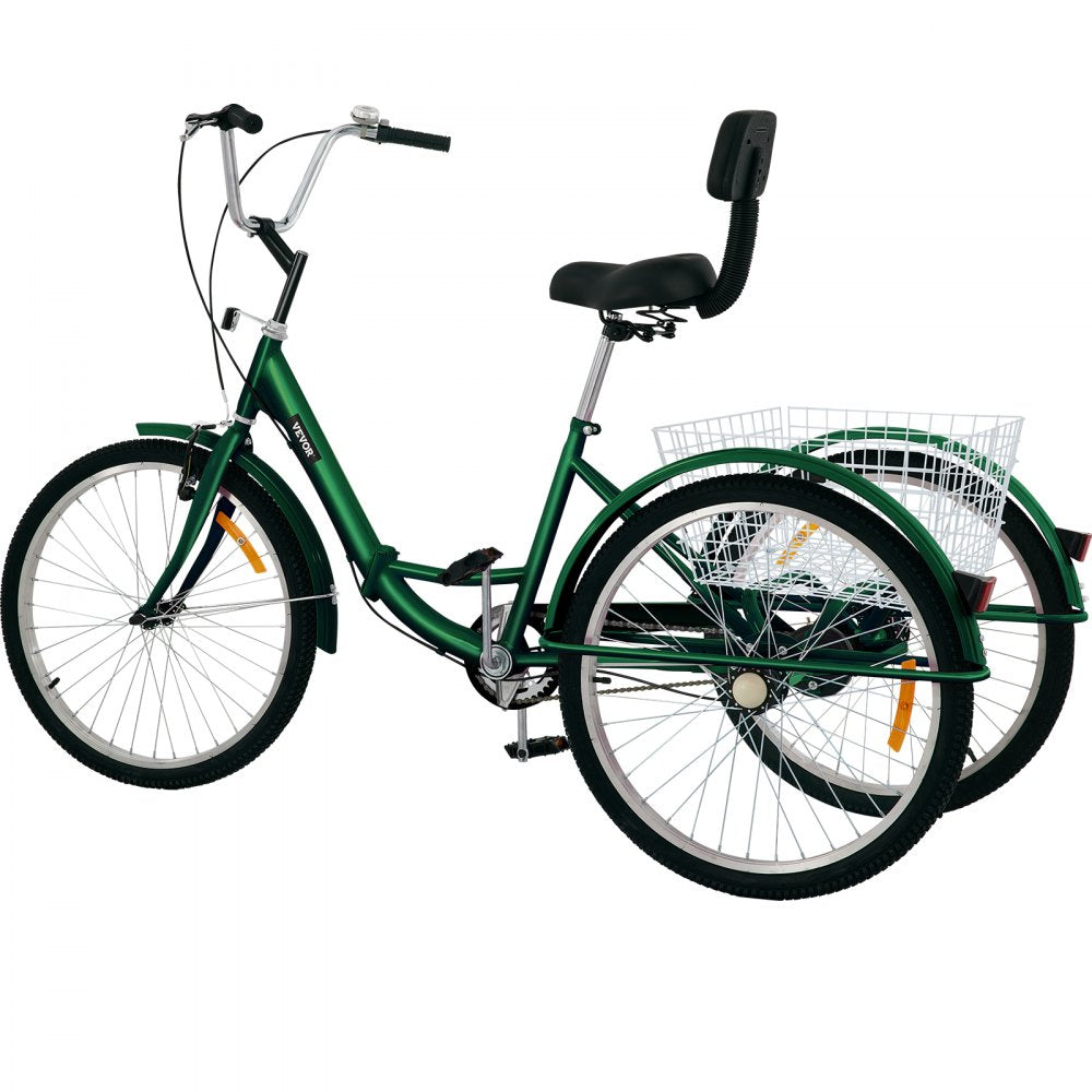 AMITOOLS Tricycle Adult 24’’ Wheels Adult Tricycle 1-Speed 3 Wheel Bikes For Adults Three Wheel Bike For Adults Adult Trike Adult Folding Tricycle Foldable Adult Tricycle 3 Wheel Bike Trike For Adults