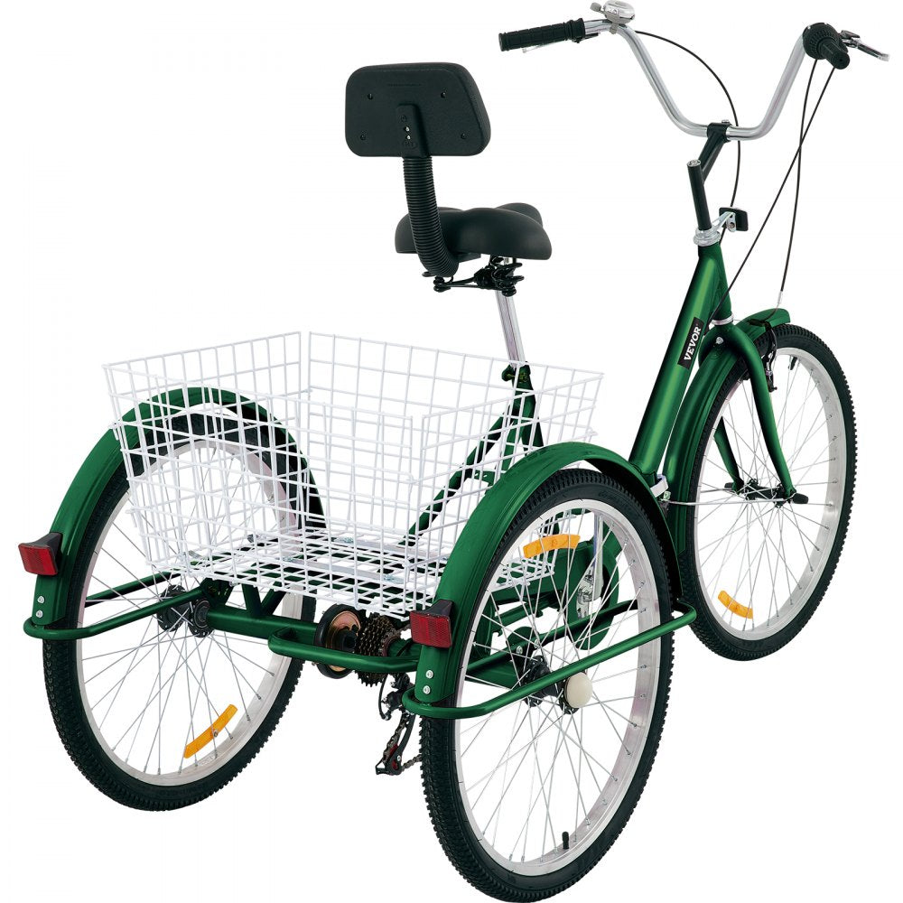 AMITOOLS Tricycle Adult 24’’ Wheels Adult Tricycle 7-Speed 3 Wheel Bikes For Adults Three Wheel Bike For Adults Adult Trike Adult Folding Tricycle Foldable Adult Tricycle 3 Wheel Bike Trike For Adults