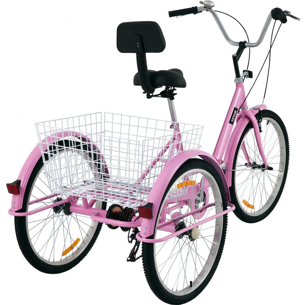 AMITOOLS Tricycle Adult 26’’ Wheels Adult Tricycle 7-Speed 3 Wheel Bikes For Adults Three Wheel Bike For Adults Adult Trike Adult Folding Tricycle Foldable Adult Tricycle 3 Wheel Bike Trike For Adults