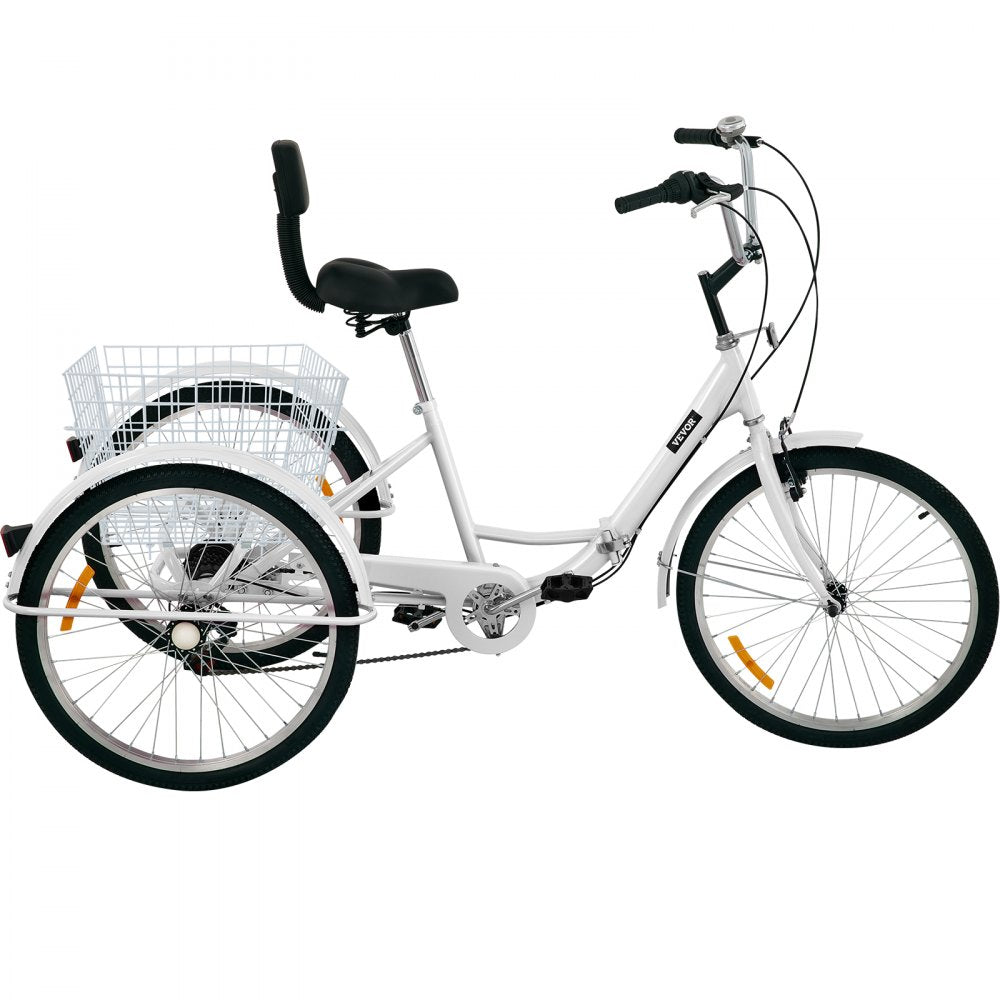 AMITOOLS Tricycle Adult 26’’ Wheels Adult Tricycle 7-Speed 3 Wheel Bikes For Adults Three Wheel Bike For Adults Adult Trike Adult Folding Tricycle Foldable Adult Tricycle 3 Wheel Bike Trike For Adults