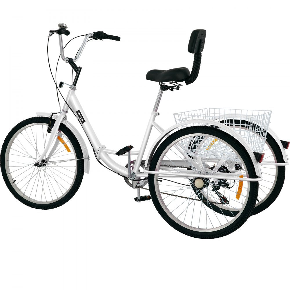 AMITOOLS Tricycle Adult 26’’ Wheels Adult Tricycle 7-Speed 3 Wheel Bikes For Adults Three Wheel Bike For Adults Adult Trike Adult Folding Tricycle Foldable Adult Tricycle 3 Wheel Bike Trike For Adults