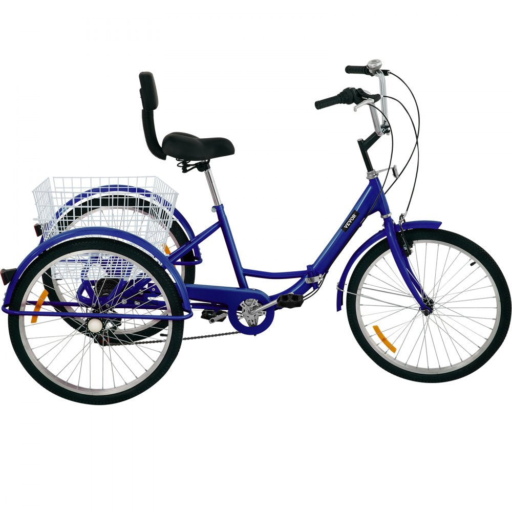 AMITOOLS Tricycle Adult 26’’ Wheels Adult Tricycle 7-Speed 3 Wheel Bikes For Adults Three Wheel Bike For Adults Adult Trike Adult Folding Tricycle Foldable Adult Tricycle 3 Wheel Bike Trike For Adults