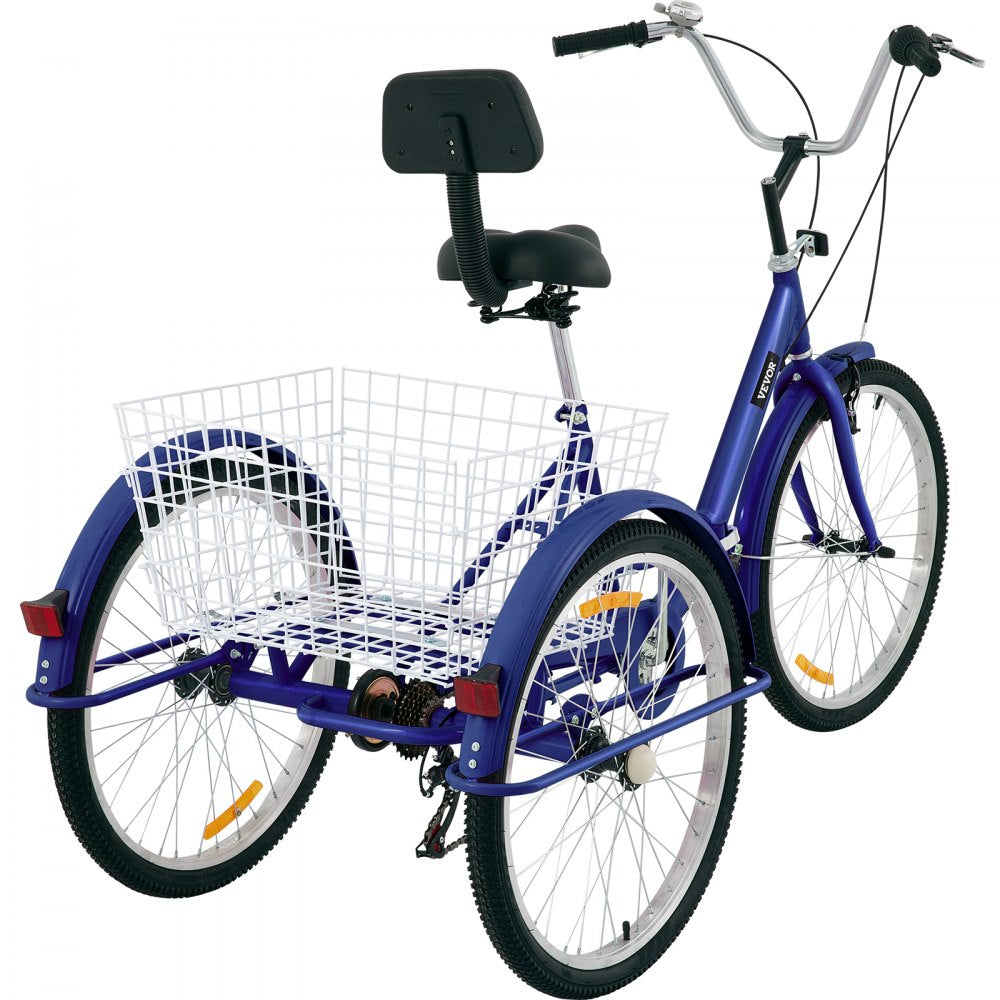 AMITOOLS Tricycle Adult 26’’ Wheels Adult Tricycle 7-Speed 3 Wheel Bikes For Adults Three Wheel Bike For Adults Adult Trike Adult Folding Tricycle Foldable Adult Tricycle 3 Wheel Bike Trike For Adults