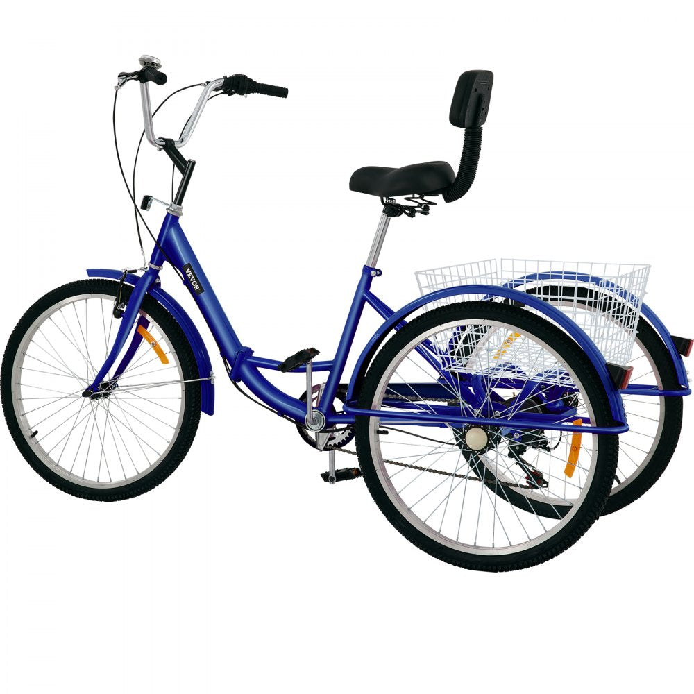 AMITOOLS Tricycle Adult 26’’ Wheels Adult Tricycle 7-Speed 3 Wheel Bikes For Adults Three Wheel Bike For Adults Adult Trike Adult Folding Tricycle Foldable Adult Tricycle 3 Wheel Bike Trike For Adults