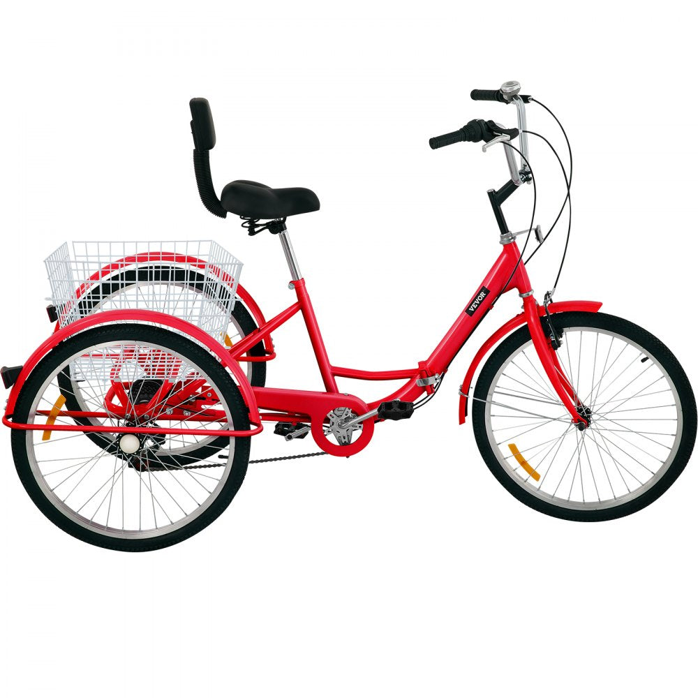 AMITOOLS Tricycle Adult 26’’ Wheels Adult Tricycle 7-Speed 3 Wheel Bikes For Adults Three Wheel Bike For Adults Adult Trike Adult Folding Tricycle Foldable Adult Tricycle 3 Wheel Bike Trike For Adults