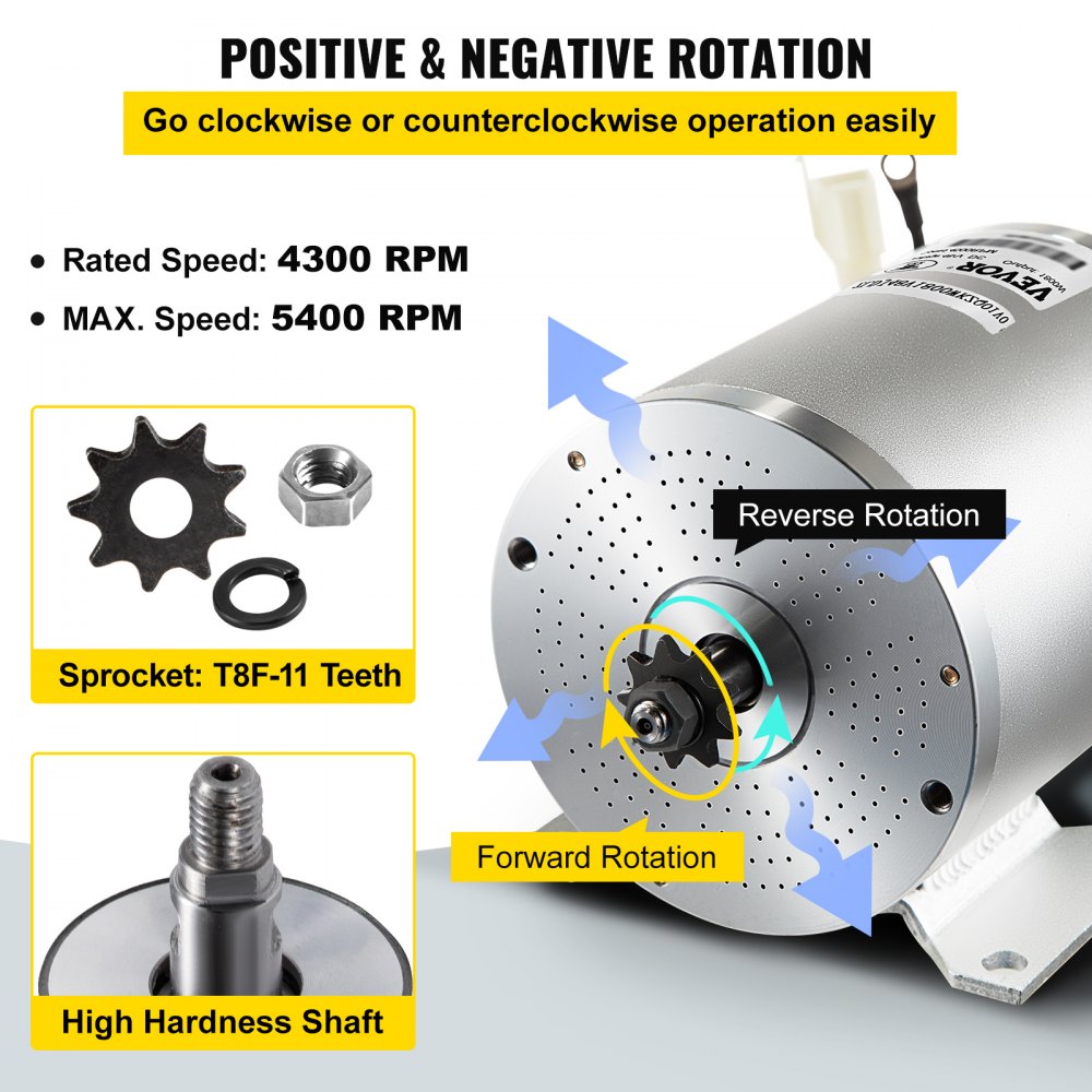 AMITOOLS2000W 48V DC Brushless Motor w/Mounting Bracket &Controller &Key For E-Scooter