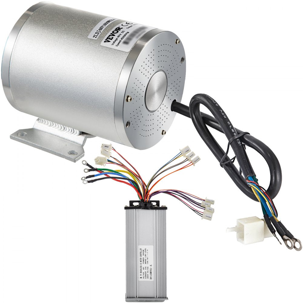 AMITOOLS2000W 48V DC Brushless Motor w/Mounting Bracket &Controller &Key For E-Scooter