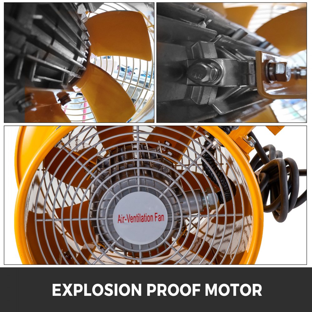 AMITOOLS Explosion Proof Fan 10 Inch(250mm) Utility Blower 350W Explosion Proof Ventilator 110V 60HZ Speed 3450 RPM for Extraction and Ventilation in Potentially Explosive Environments