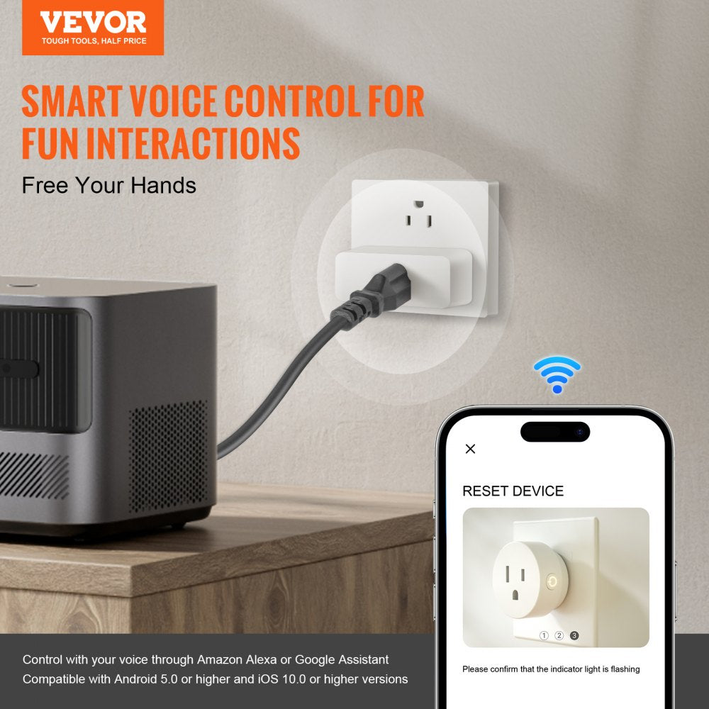 AMITOOLS 4 Pack Smart Plug, Voice Control Outlet, Remote & Scheduled