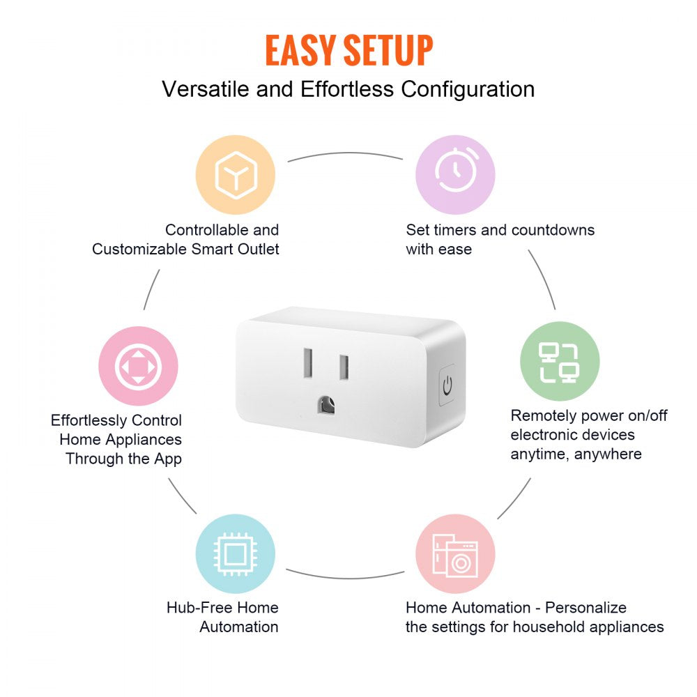 AMITOOLS 4 Pack Smart Plug, Voice Control Outlet, Remote & Scheduled