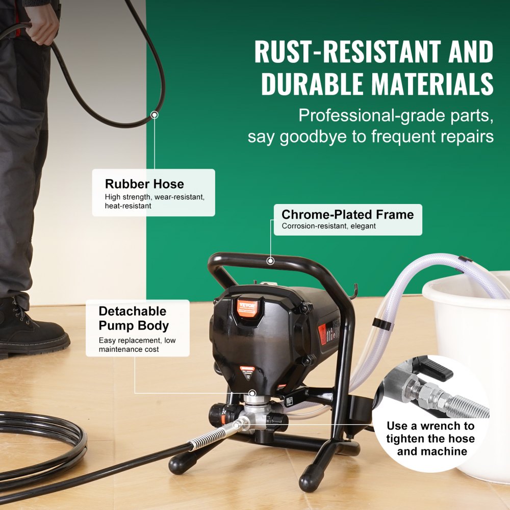 AMITOOLS Stand Airless Paint Sprayer, 3000PSI 750W Efficient Electric Airless Sprayer,for Home Interior and Exterior Furniture and Fences, Handheld Paint Sprayers, Fine and Even Painting Effect