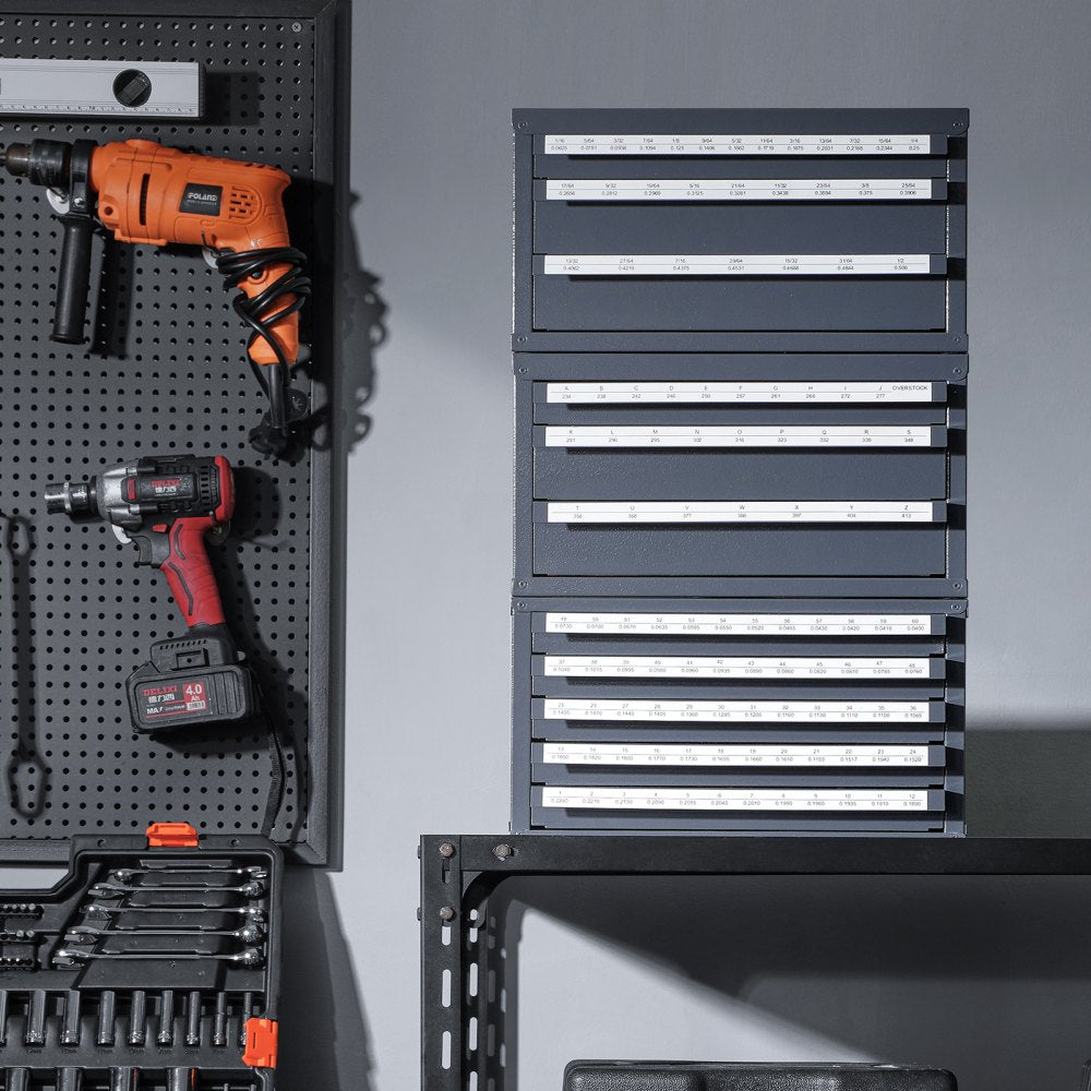 AMITOOLS Drill Bit Dispenser Cabinet, 3 Pieces Three-Drawer for 1/16