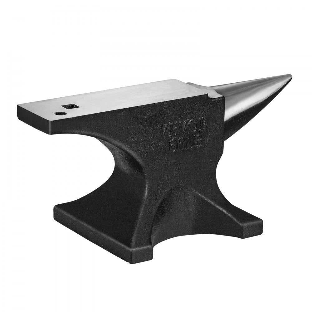 AMITOOLS Single Horn Anvil, 66Lbs Cast Steel Anvil, High Hardness Rugged Round Horn Anvil Blacksmith, with Round and Square Hole, Large Countertop and Stable Base, Metalsmith Tool for Bending and Shaping