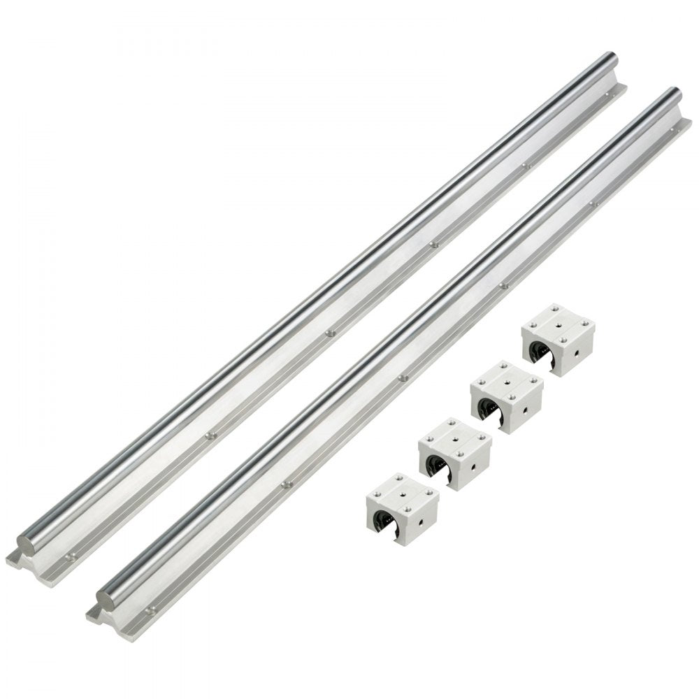 AMITOOLS Linear Rail SBR16-1500mm 2PCs Linear Rail Shaft Rod W/ 4 SBR16UU Blocks